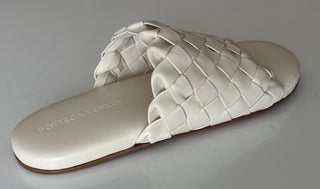 Bottega Veneta Men's Intrecciato Leather Sandals White 7 US 620298 IT NIB $1150