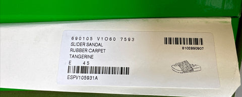 Bottega Veneta Men's Rubber Tangerine Slides Sandals 12 US (45) 690105 NIB $420