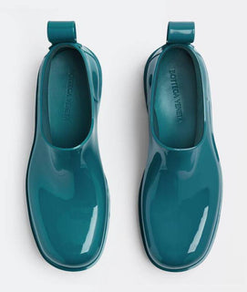 Bottega Veneta Shiny Rubber Blue Ankle Boots 12 US  (45 Euro) 680510 IT NIB $650