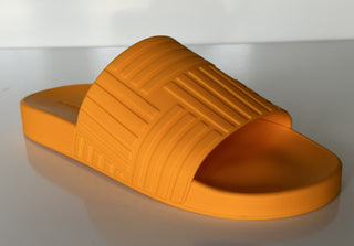 Bottega Veneta Men's Rubber Tangerine Slides Sandals 9 US (42) 690105 NIB $420