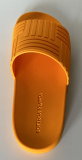 Bottega Veneta Men's Rubber Tangerine Slides Sandals 9 US (42) 690105 NIB $420