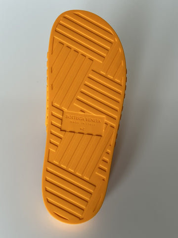 Bottega Veneta Men's Rubber Tangerine Slides Sandals 9 US (42) 690105 NIB $420