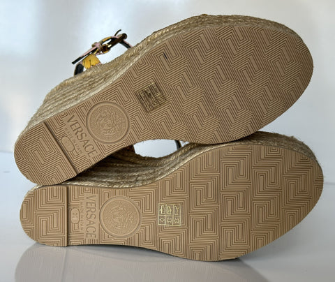 VERSACE Women's Baroque Floral Wedge Pink Sandals 10 US (40 Euro) 1006147 NIB