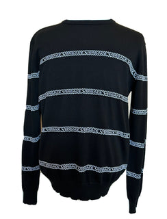 Versace Logo Cotton Knit Sweater Black 54 (2XL) Italy A89468S NWT $850