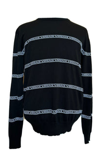 Versace Logo Cotton Knit Sweater Black 54 (2XL) Italy A89468S NWT $850