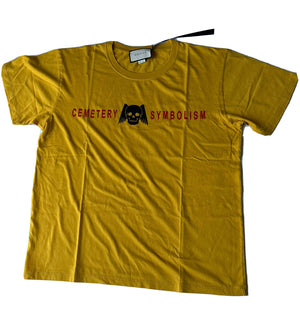 Gucci Cemetery Symbolism Yellow Cotton Jersey T-Shirt L 493117 Made in Italy NWT