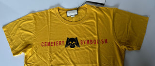 Gucci Cemetery Symbolism Yellow Cotton Jersey T-Shirt L 493117 Made in Italy NWT