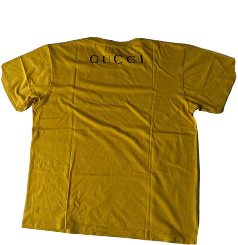 Gucci Cemetery Symbolism Yellow Cotton Jersey T-Shirt L 493117 Made in Italy NWT