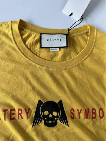 Gucci Cemetery Symbolism Yellow Cotton Jersey T-Shirt L 493117 Made in Italy NWT