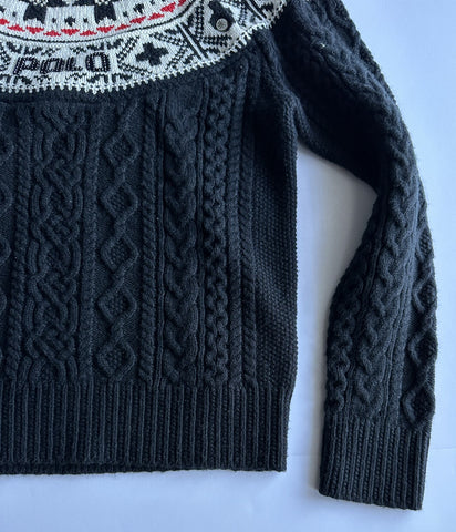 Polo Ralph Lauren Girls Black Cotton/Wool Sweater Size L (12-14) NWT $165