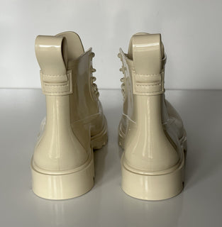 Bottega Veneta Shiny Rubber White Ankle Boots 8 US (41 Euro) 676884 IT NIB $890