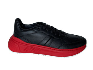 Bottega Veneta Men’s Black/Red Leather Sneakers 9 US (42 Euro) 565646 NIB $850