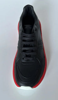 Bottega Veneta Men’s Black/Red Leather Sneakers 9 US (42 Euro) 565646 NIB $850