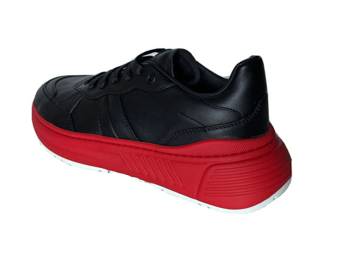 Bottega Veneta Men’s Black/Red Leather Sneakers 9 US (42 Euro) 565646 NIB $850