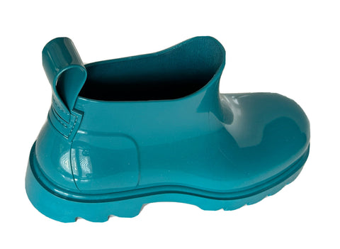 Bottega Veneta Shiny Rubber Blue Ankle Boots 11 US  (44 Euro) 680510 IT NIB $650