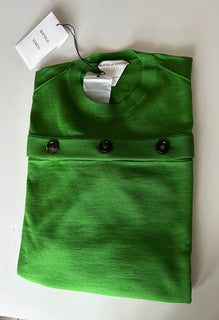 Bottega Veneta Women's Green Wool Open Button Knit Top Large 648729 NWT $1750