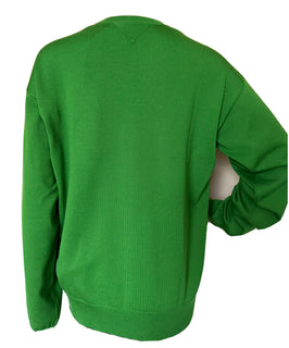Bottega Veneta Women's Green Wool Open Button Knit Top Large 648729 NWT $1750