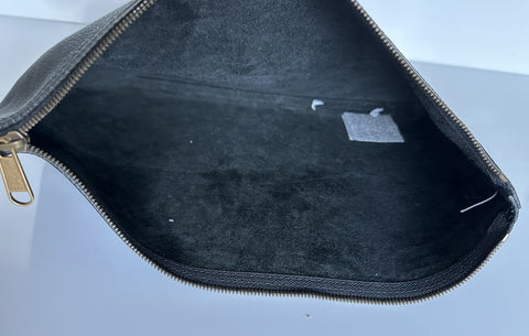 Gucci G Web Gucci Print Zip Around Black Pouch Made in Italy New