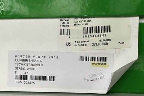 Bottega Veneta Tech Knit Rubber White Climber Sneakers 8 US 658725 IT NIB $750