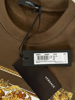 Versace Medusa Renaissance Khaki Cotton Sweatshirt XS 1008282 NWT $850