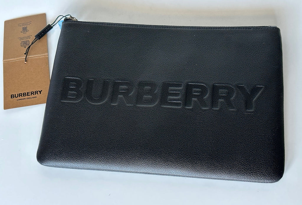 Burberry Black Leather Case Clutch 80528831 NWT $550