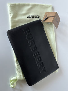 Burberry Black Leather Case Clutch 80528831 NWT $550