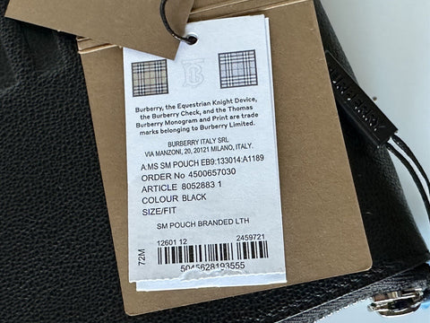 Burberry Black Leather Case Clutch 80528831 NWT $550