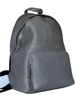 Burberry Abbeydale Leather Logo Backpack Charcoal Grey 80528731 NWT $1650