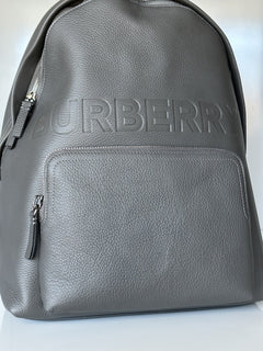 Burberry Abbeydale Leather Logo Backpack Charcoal Grey 80528731 NWT $1650