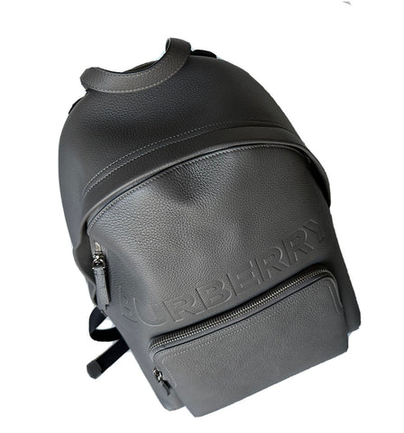Burberry Abbeydale Leather Logo Backpack Charcoal Grey 80528731 NWT $1650