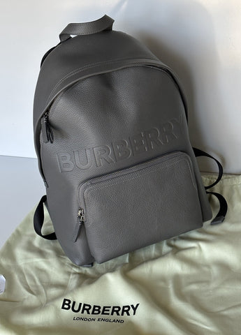 Burberry Abbeydale Leather Logo Backpack Charcoal Grey 80528731 NWT $1650