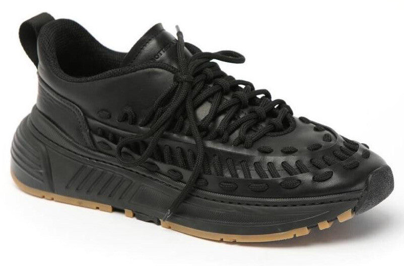 Bottega Veneta Mens Leather Black Sneakers 12.5 US (45.5 Euro) 578305 NIB $950