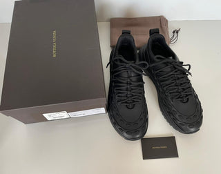 Bottega Veneta Mens Leather Black Sneakers 12.5 US (45.5 Euro) 578305 NIB $950
