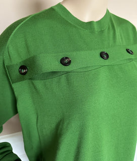 Bottega Veneta Women's Green Wool Open Button Knit Top Medium 648729 NWT $1750