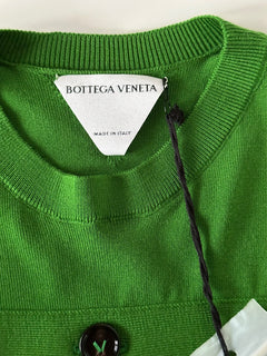 Bottega Veneta Women's Green Wool Open Button Knit Top Medium 648729 NWT $1750