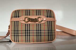 Burberry Peach Women's Leather Link Bum Belt/Waist/Body Bag 80075101 NWT $910