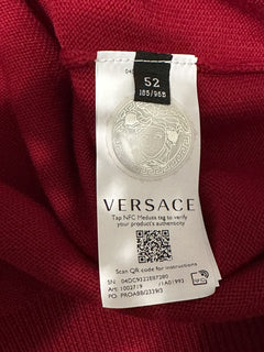 Versace Medusa Logo Wool Knit Sweater Red 52 (XL) Italy 1002719 NWT $950