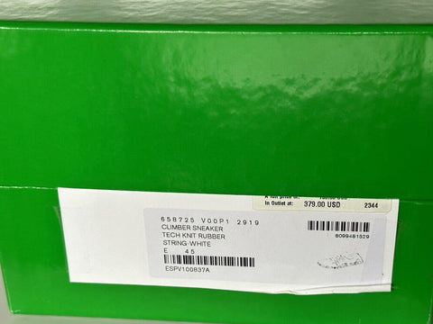 Bottega Veneta Tech Knit Rubber White Climber Sneakers 12 US 658725 IT NIB $750