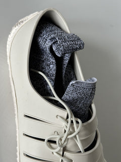 Bottega Veneta Tech Knit Rubber White Climber Sneakers 12 US 658725 IT NIB $750