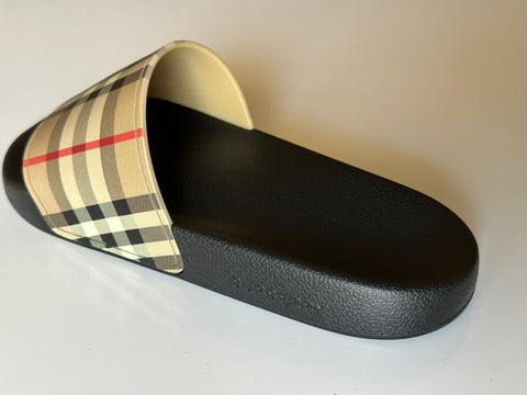 Burberry Vintage Check Archive Beige Slide Sandals 12 US (45 Euro) 8023965 NIB