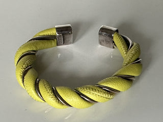 Bottega Veneta Yellow/Silver Bracelet Sterling Silver Small 636836 NWB $620