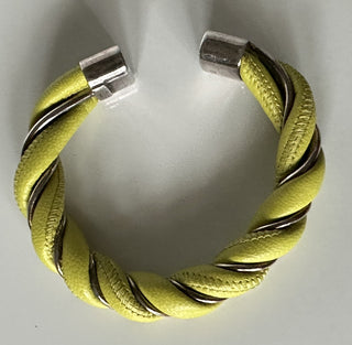 Bottega Veneta Yellow/Silver Bracelet Sterling Silver Small 636836 NWB $620