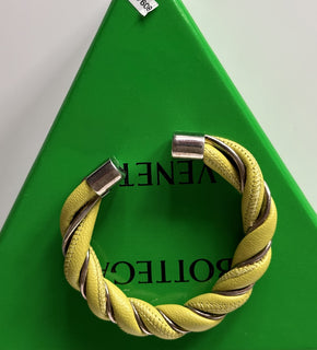 Bottega Veneta Yellow/Silver Bracelet Sterling Silver Small 636836 NWB $620