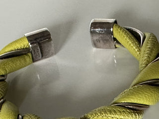 Bottega Veneta Yellow/Silver Bracelet Sterling Silver Small 636836 NWB $620