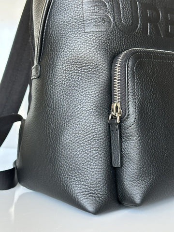 Burberry Abbeydale Leather Logo Backpack Black  80507631 NWT $1650