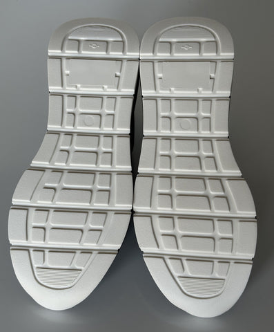 VERSACE Leather & Printed Fabric Sneakers Black 7 US (40 Eu) 1002781 IT NIB $950