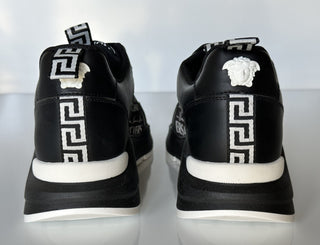 VERSACE Leather & Printed Fabric Sneakers Black 7 US (40 Eu) 1002781 IT NIB $950