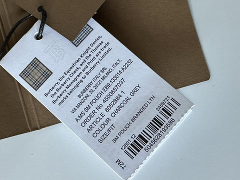 Burberry Charcoal Grey Leather Case Clutch 80528841 NWT $550