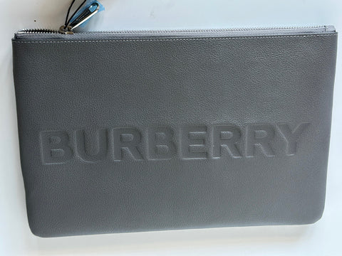 Burberry Charcoal Grey Leather Case Clutch 80528841 NWT $550