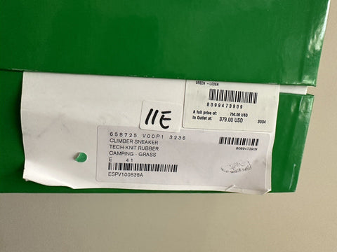 Bottega Veneta Tech Knit Rubber Green Climber Sneakers 8 US 658725 IT NIB $750